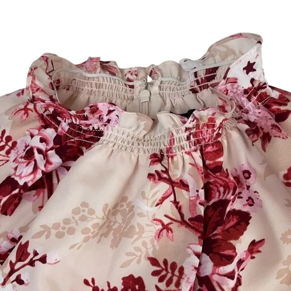 Floral Print Ruffle Sleeve Dress - Picture 5 of 13